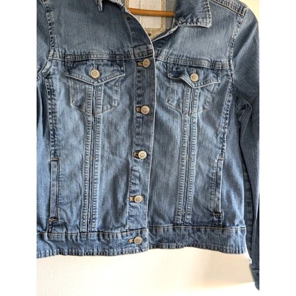 Sonoma Denim‎ Jacket Women's Size Medium Vintage Y2K Short Trucker Jeans Button - Picture 2 of 6